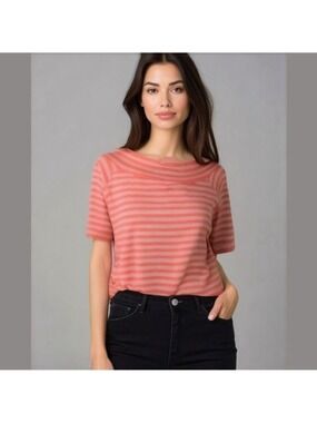 Fenn Wright Manson top, pink/light brown stripes, size L